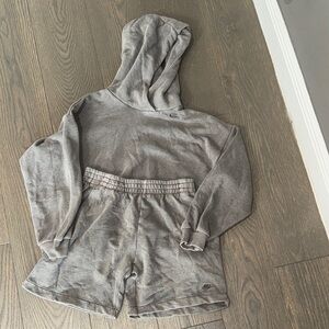 Nike Gray Hoodie and Shorts Set